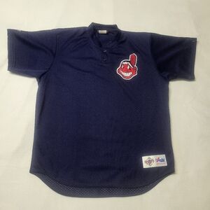 Vtg Cleveland Indians Jersey 90s Warm Up Mesh XL Majestic Diamond Collection USA